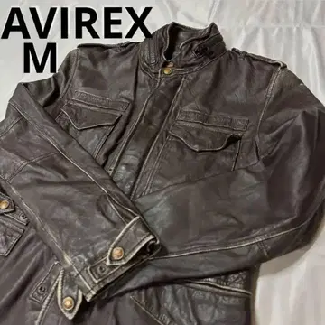 [ 빈티지 ] avirex 가죽 자켓 M 다크 브라운