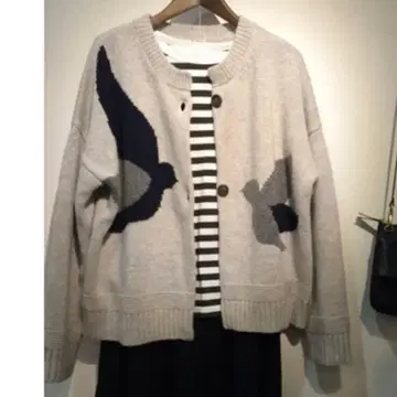 mao made 정가 13200엔 마오메이드 새 패턴 니트 가디건 비둘기