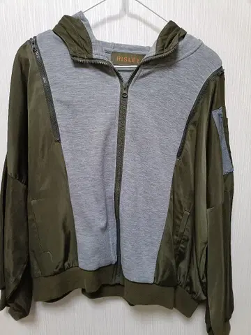 RISLEY 후드 자켓 카키 여성용 겨울 상품 리즈레이 후드티