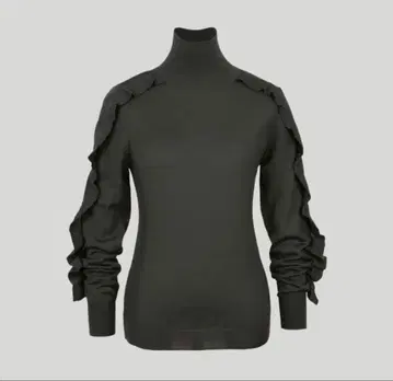 YONFA * 플래시 터틀 니트 * 차콜 그레이