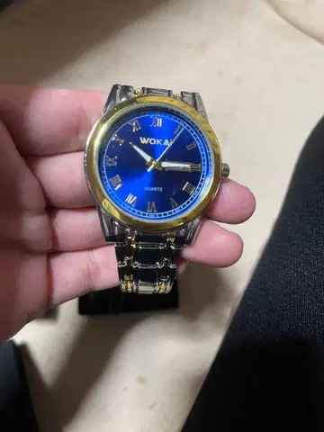 WOKAI 쿼츠 시계 파란색 다이얼