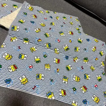 Sanrio 케로케로케로피 보더 무늬 퀼팅 원단