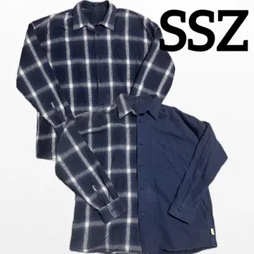 SSZ beams 옴브레 셔츠 긴팔 플란넬 셔츠