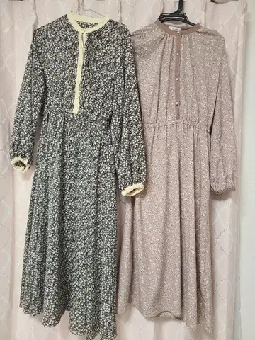 꽃무늬 긴팔 원피스 2세트