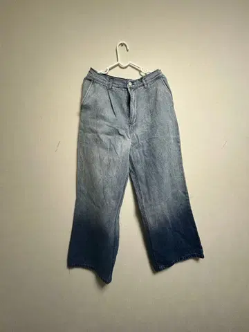 그라데이션 데님 와이드 레그 팬츠