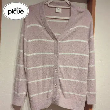 [ 새상품급 ] gelato pique 핑크 스트라이프 가디건 F