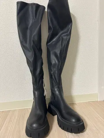 [ 새상품 ] ZARA 블랙 니하이 부츠 사이즈 39