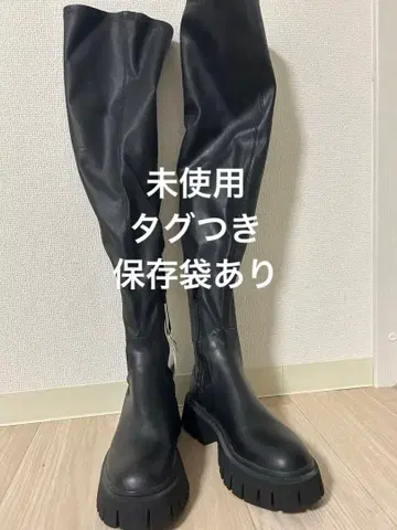 [ 새상품 ] ZARA 블랙 니하이 부츠 사이즈 39