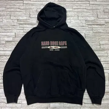90s 하드 록 카페 SAN DUAN 프론트 로고 후드티 블랙