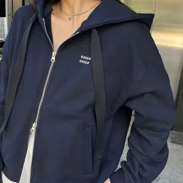 CHICO chico 치코 네이비 풀 집업 후드티