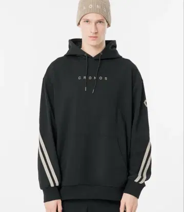 CRONOS TWIN STRIPE HOODIE 블랙