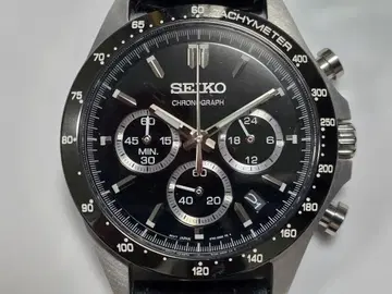 SEIKO 크로노그래프 손목시계 블랙 남성용 새상품급 중고