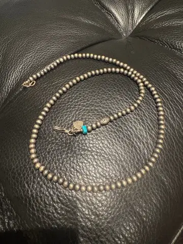 LFC 실버 비즈 목걸이 터콰이즈