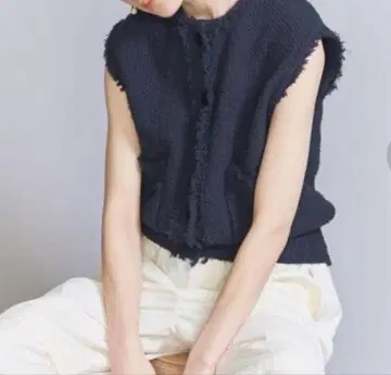 BEAUTY&YOUTH 코튼 나일론 트위드 베스트