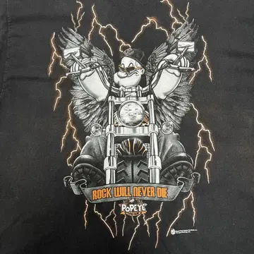 10s 뽀빠이 할리 썬더 페이드 티셔츠 바이커 바이크