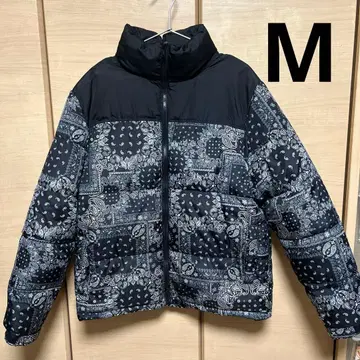 페이즐리 무늬 다운 자켓 블랙