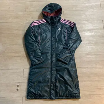 [ 아디다스 ] 컨디션 최상 여성용 충전솜 벤치 코트 핑크 네이비 M