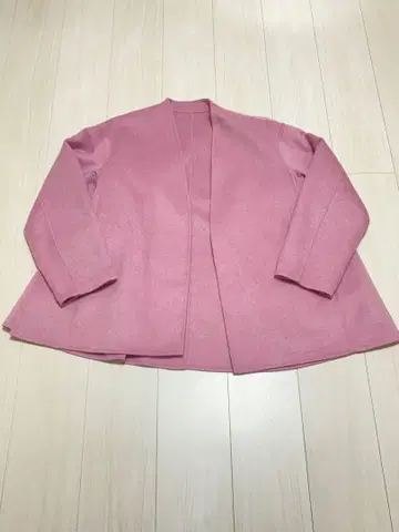 PLST 플라스테 울 블렌드 노카라 리버 코트 숏 S 핑크