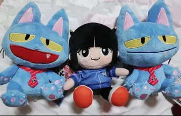 아노짱의 덴덴덴파 사사키 & 아노짱 파란색 봉제 인형 3종 세트