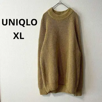 유니클로 남성용 스웨터 XL 베이지 크루넥 래글런 슬리브