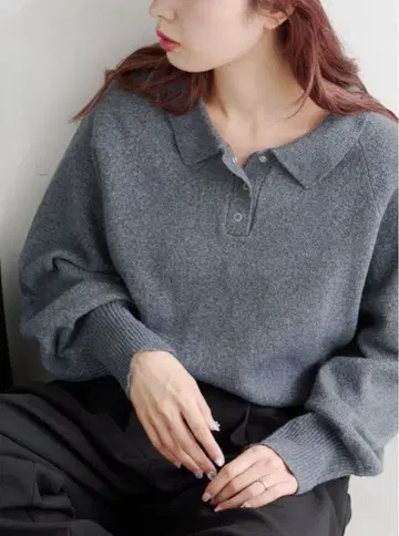 카스타네 커브 슬리브 폴로 니트