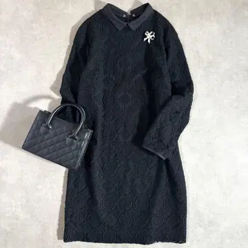 폴스미스 전체 레이스 원피스 카라 부착 2way 블랙 사이즈 40