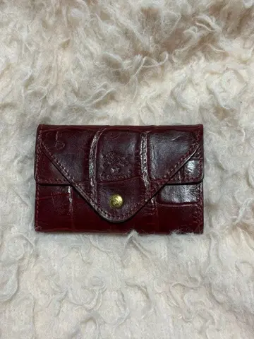일비종떼 다크 레드 크로커다일풍 지갑