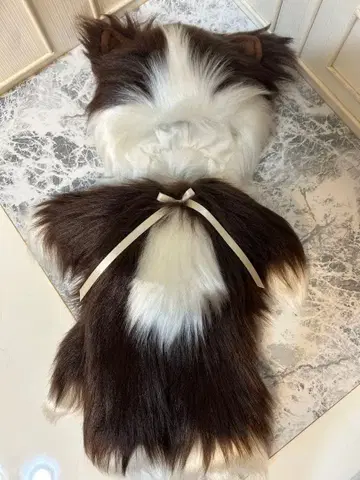 네오 브라이스용 아웃핏 장모 고양이 코코아 브라운 & 화이트 세트