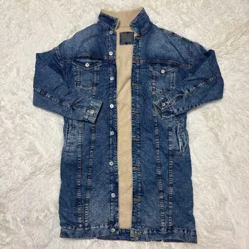 ZARA MAN 데님 보아 롱 코트 L