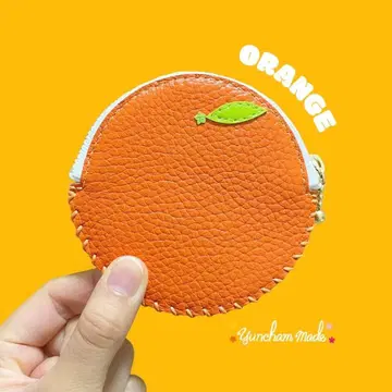 [ 오렌지 코인 케이스 ] 가죽 공예 소가죽 리뉴얼