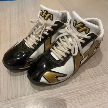 하타케야마 에나멜 트레이닝 슈즈 끈 화이트 골드 26.5cm