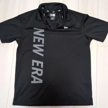 NEW ERA 블랙 피케 셔츠 X LARGE