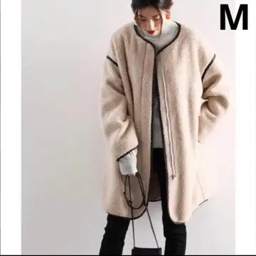 클래식 엘프 베이지 보아 오버 사이즈 롱 코트