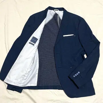 자라 테일러드 자켓 도트 무늬 빅 사이즈 언컨 네이비 2B XL