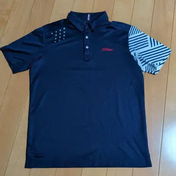 타이틀리스트 네이비 피케 셔츠 별 패턴 L 사이즈 구제 의류