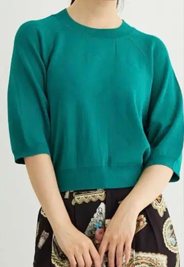 로이스크레용 반팔 니트 크루넥