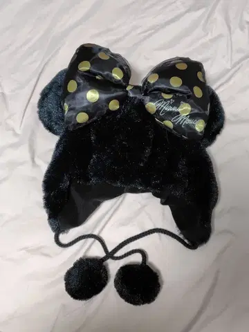 [ 새상품급 ] 미니 마우스 팬캡 퍼 블랙 리본 디즈니
