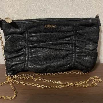 개점 세일 미사용품 새상품급 훌라 가죽 개더 로고 숄더