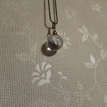 화이트 펄 목걸이 골드 체인