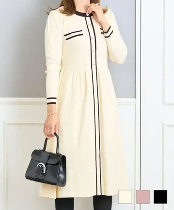 프리마셰레 바이컬러 니트 원피스