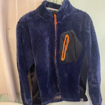 기무라 타쿠야 착용 워크맨 플리스 자켓 네이비 오렌지 악센트