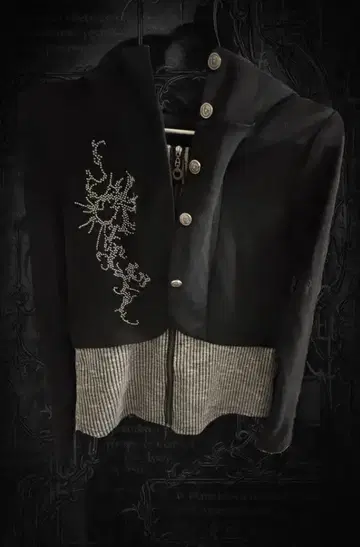 00s y2k archive n2b 자수 장식 버튼 달린 자켓