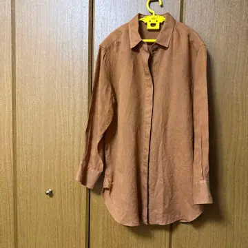 23구 x Libeco 린넨 긴팔 셔츠 테라코타 벽돌색 카슈쿨