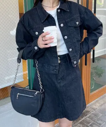 CLEA [클레어] 크롭 데님 자켓 셋업