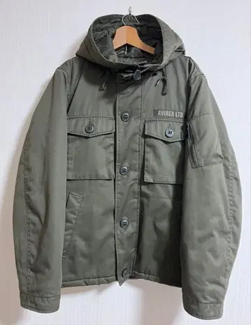 AVIREX 충전솜 밀리터리 후드 부착 자켓 XL
