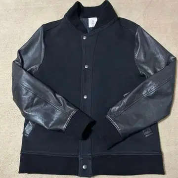 샤마 스타디움 자켓 블랙 가죽 블루종 가죽 자켓 L 샤마