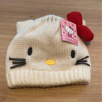 헤이세이 레트로 키티 헬로키티 니트 모자 산리오 당시 물품