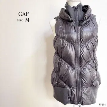 GAP 다운 베스트 M 사이즈 후드 부착 그레이 갭