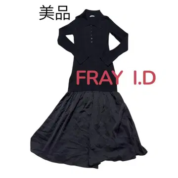 새상품급 FRAY I.D 프레이 아이디 리브 니트 롱 머메이드 원피스