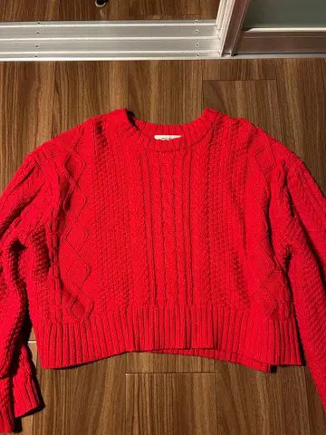 MOUSSY 레드 케이블 니트 스웨터 빨간색